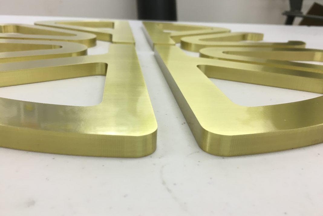 12mm thick CNC Cut Brass Logo